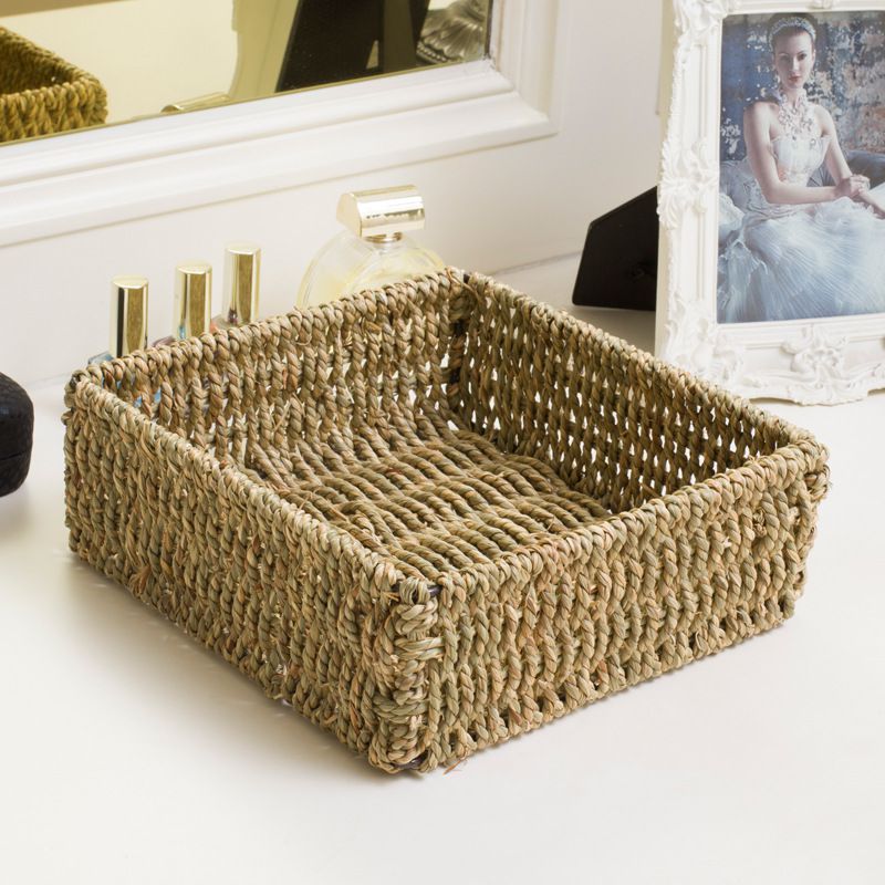 Multifunctional Woven Basket Storage Basket For Toilet Tank Top Decorative Basket For Closet, Bedroom, Bathroom, Entryway, Offic