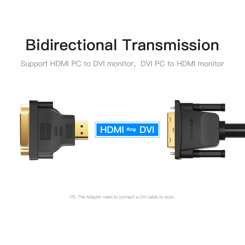 Vention hdmi dvi adapter 1080p hdtv konverter han til hun tovejs hdmi til dvi stik til pc  ps3 projektor tv