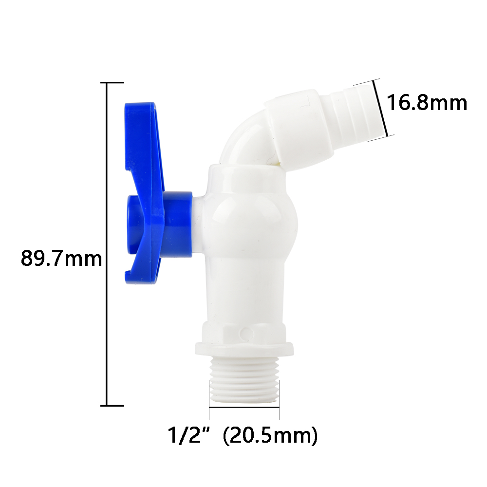 1/2 inch Replacement Barrel Water Butt Tap Rain Barrel Water Tank Plastic Faucet Garden Water Barrel Water Tank Spout Valve: Brown