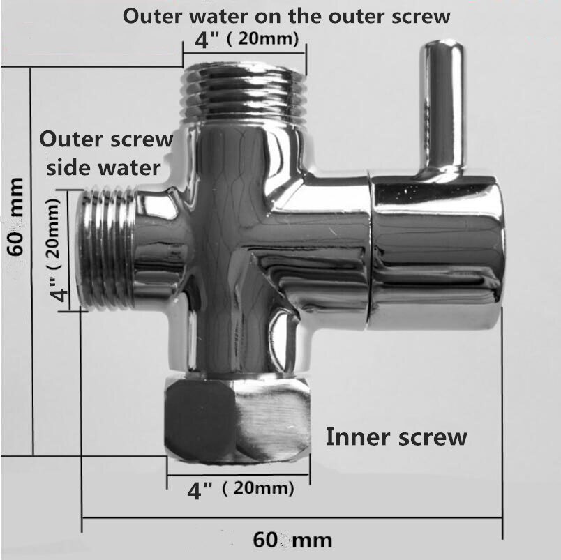 Full Copper Angle Valve One In And Two Out 4" Internal And External Tooth Transfer Interface Water Separator Water Valve Connect