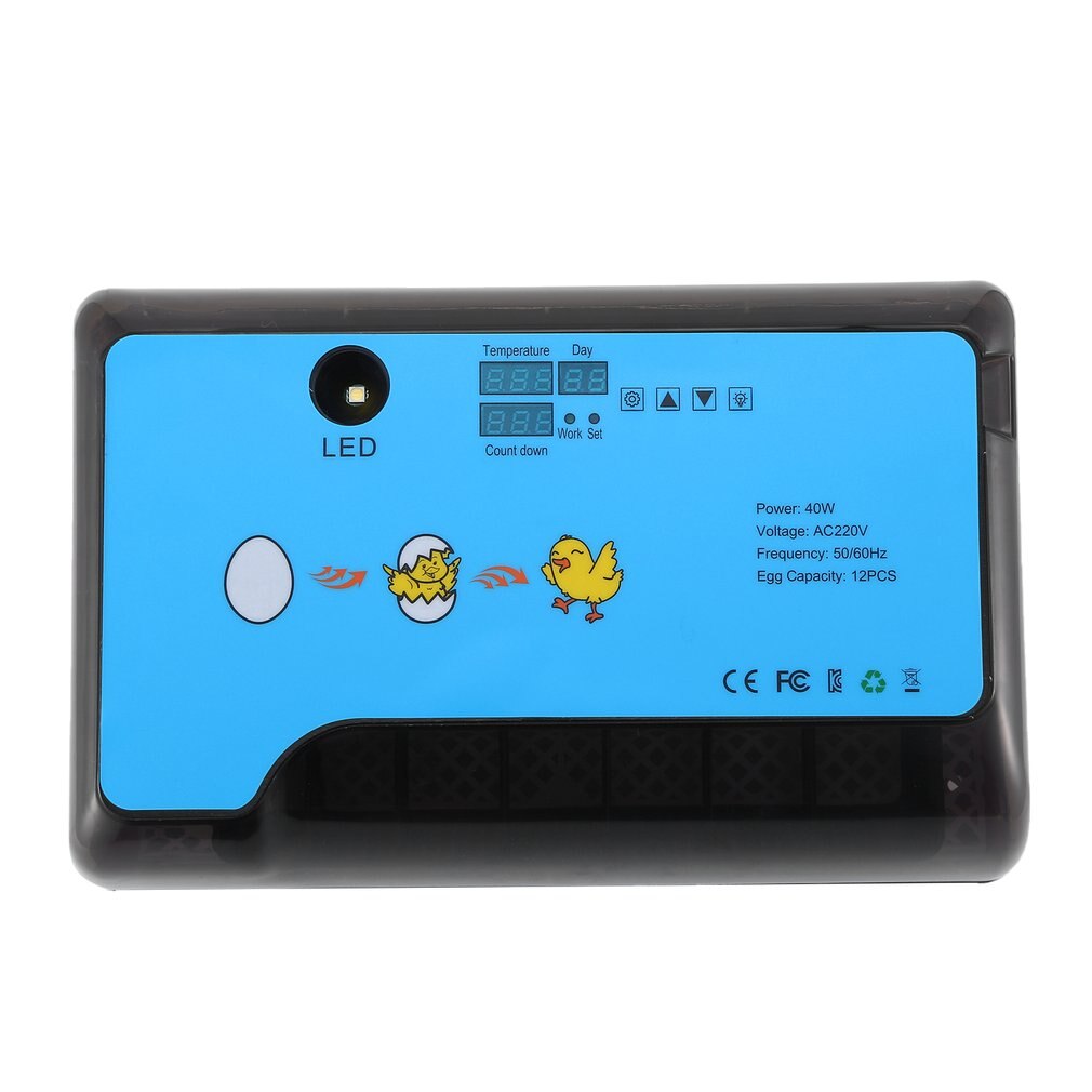 12 Eggs Incubator Time Control Convenient Automatic Brooding Machine Thermostatic Chicken Eggs Quail Incubator: Default Title
