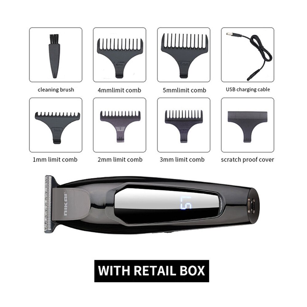 Tondeuse à cheveux professionnelle électrique 0.1mm détail coupe de cheveux charge rapide voiture tondeuse à cheveux barbier dédié hommes tondeuse machi: Default Title