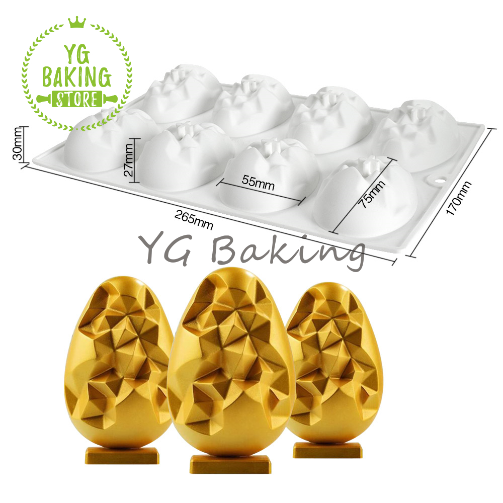 Dorica, varios huevos de Pascua, de molde para Mousse de Chocolate, bricolaje, rompible, molde de silicona para dulces, herramientas de decoración de pasteles, utensilios para hornear: Naranja