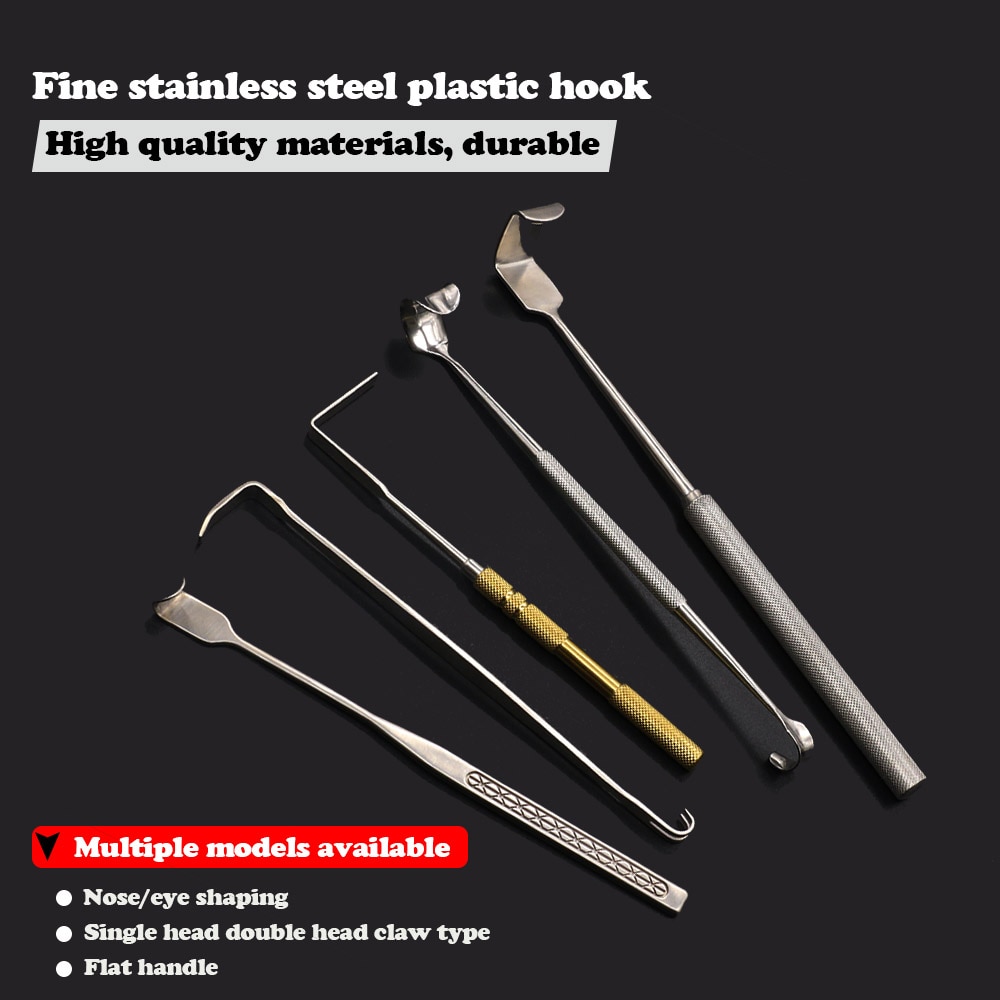 Nose shaping hook L-shaped right angle pull hook mandibular angle double head pull