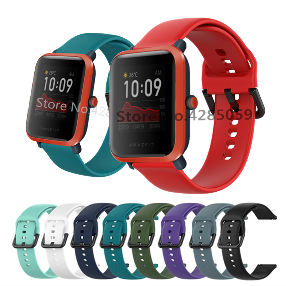 Correa de silicona para reloj Huami Amazfit Bip S U, pulsera deportiva de 42mm para Xiaomi Amazfit GTS / 2 / 2e / Mini / GT2