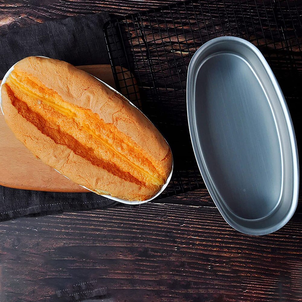 Sartenes antiadherentes ovaladas de 4 tamaños, molde de acero al carbono para pasteles, Pan, tarta de queso, molde para hornear, bandeja de estaño, accesorios para hornear, herramientas