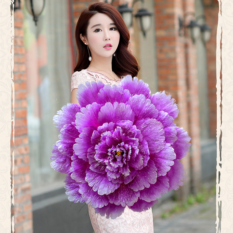 Peony Umbrella Large Dance evening Handflower props Stage performance Games Opening Ceremony Dance props large peonies The Kid