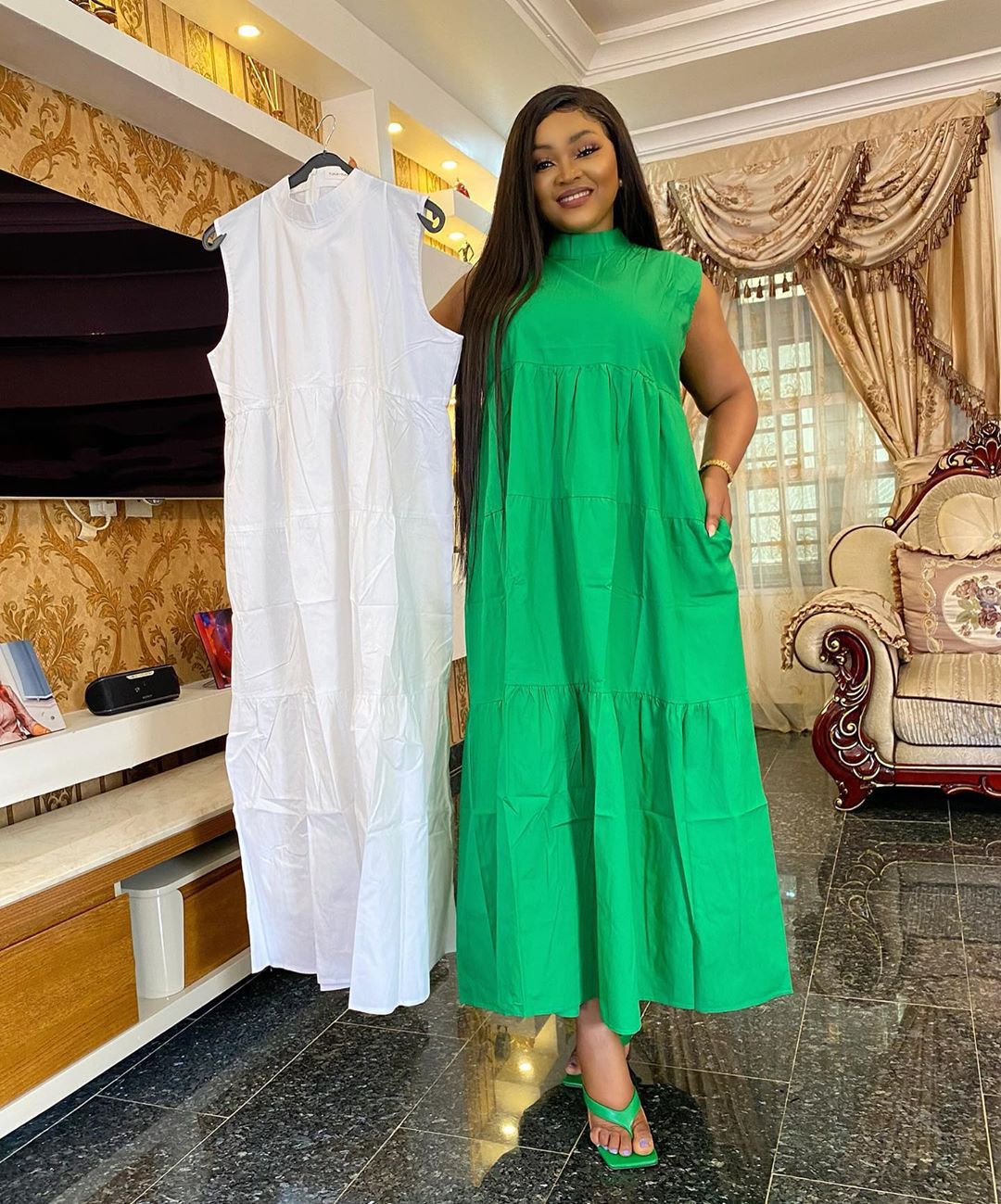 Abiti africani per Le Donne 2020 Vestiti Africani Africa Vestito Stampa Dashiki Abbigliamento Donna ankara Africa Le Donne Pieghettato il Vestito