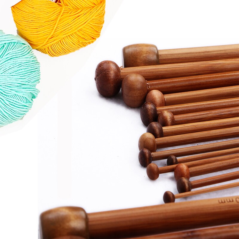 3mm 3.25mm 3.5mm 4mm 4.5mm 5mm --12PCS Bamboo knitting stick Knitting Needles Pointed Carbonized Wooden Single 25cm