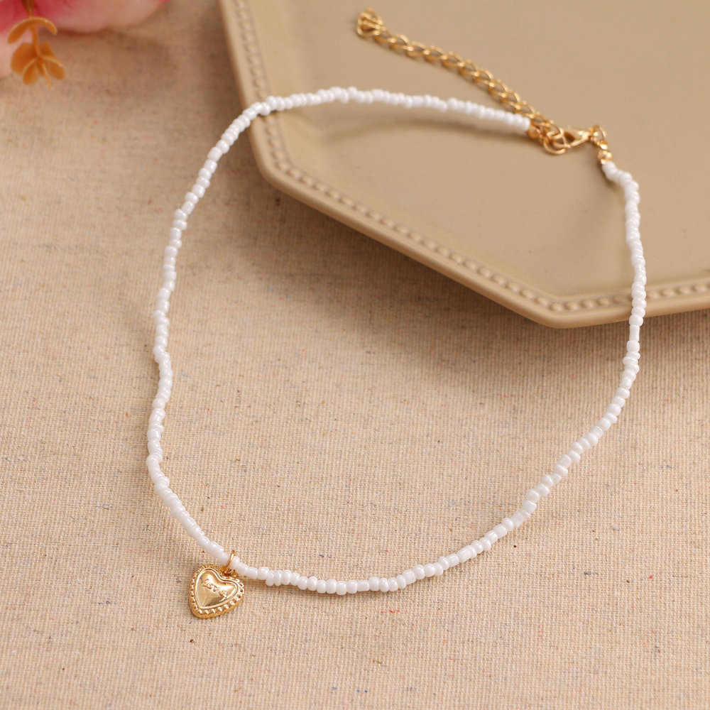 Trendy Bead Strand Beaded Choker Necklace For Women Bohemian Colorful Handmade Short Daisy Pearl Necklace Collar Jewelry