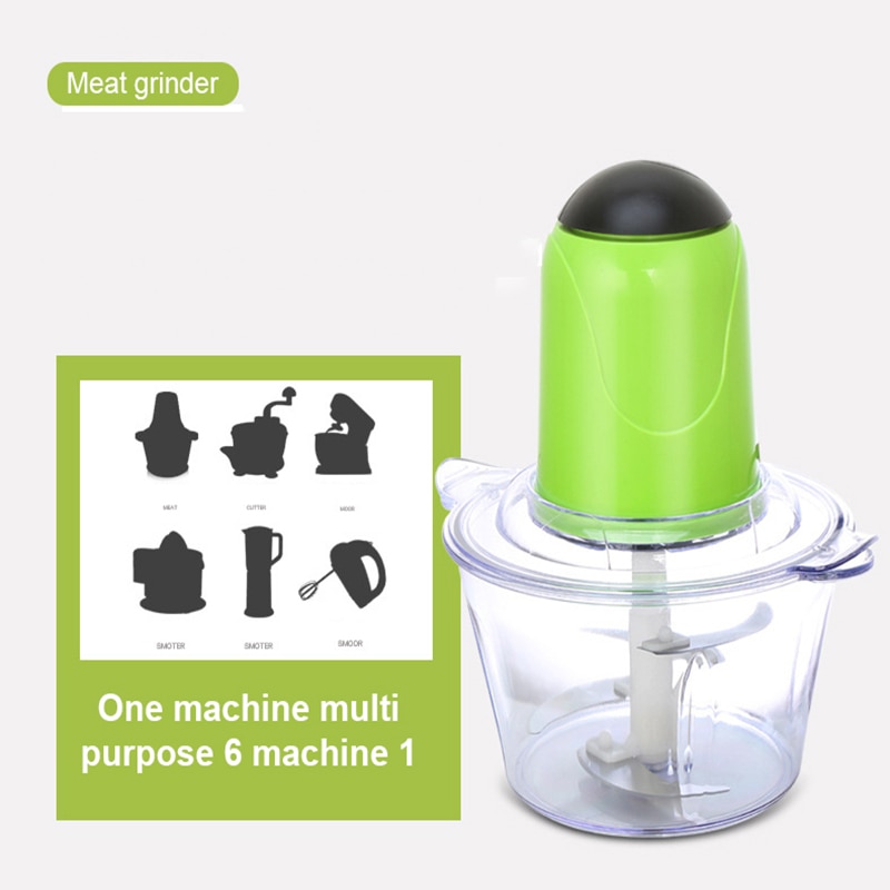 Licuadora eléctrica multifuncional para el hogar, procesador de alimentos de 2L, Ralladora trituradora de carne para cocina, batidora comercial