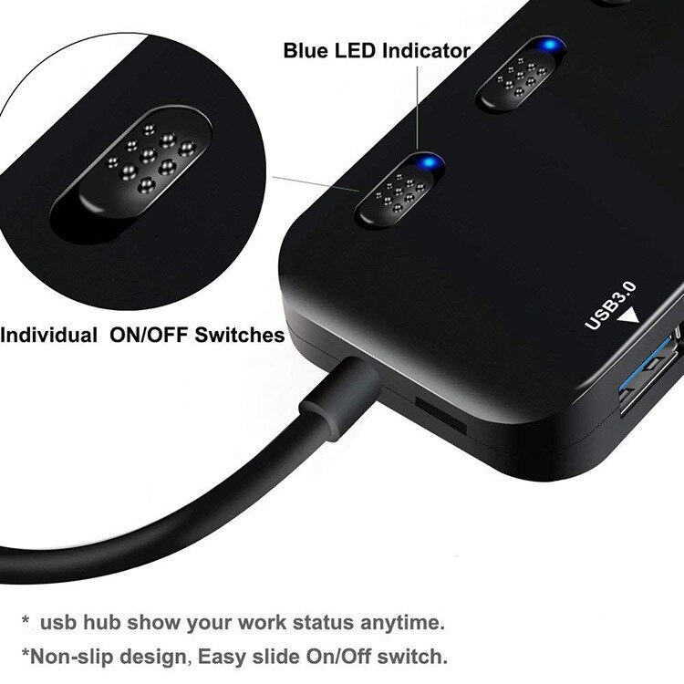 Ultradunne usb 3.0 4-- poorts hub één tot vier usb 3.0 hub 4-- poorts switch