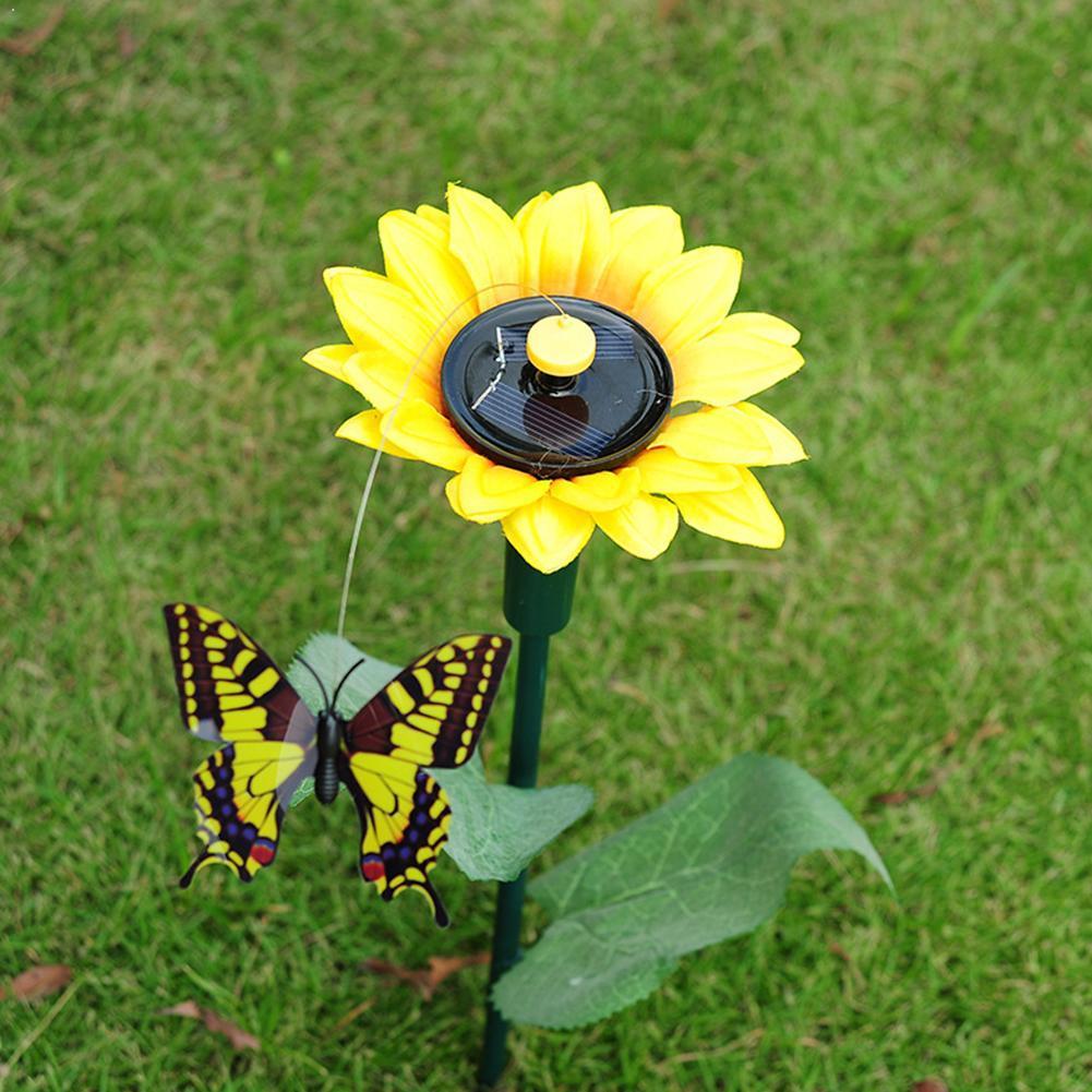 1pcs Solar Hummingbird Simulation Sunflower Butterfly Plant Hummingbird Decor Potted Solar Hummingbird Yard Ornaments For G F9S6