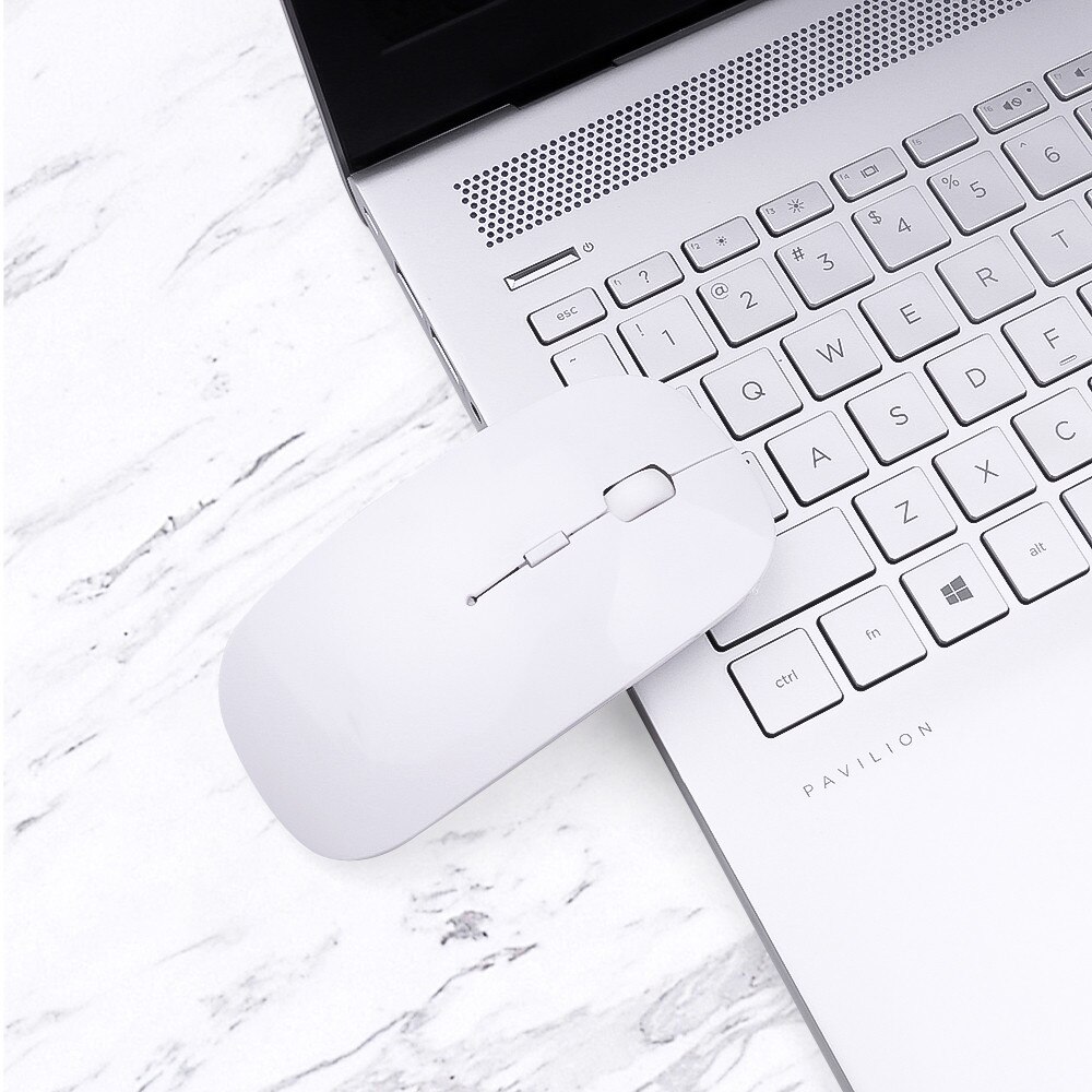 Ratón inalámbrico ultradelgado, USB 2,4 GHz, Bluetooth 5,0, receptor Delgado óptico para juegos, ordenador para Apple Mac, ordenador portátil, interruptor de encendido