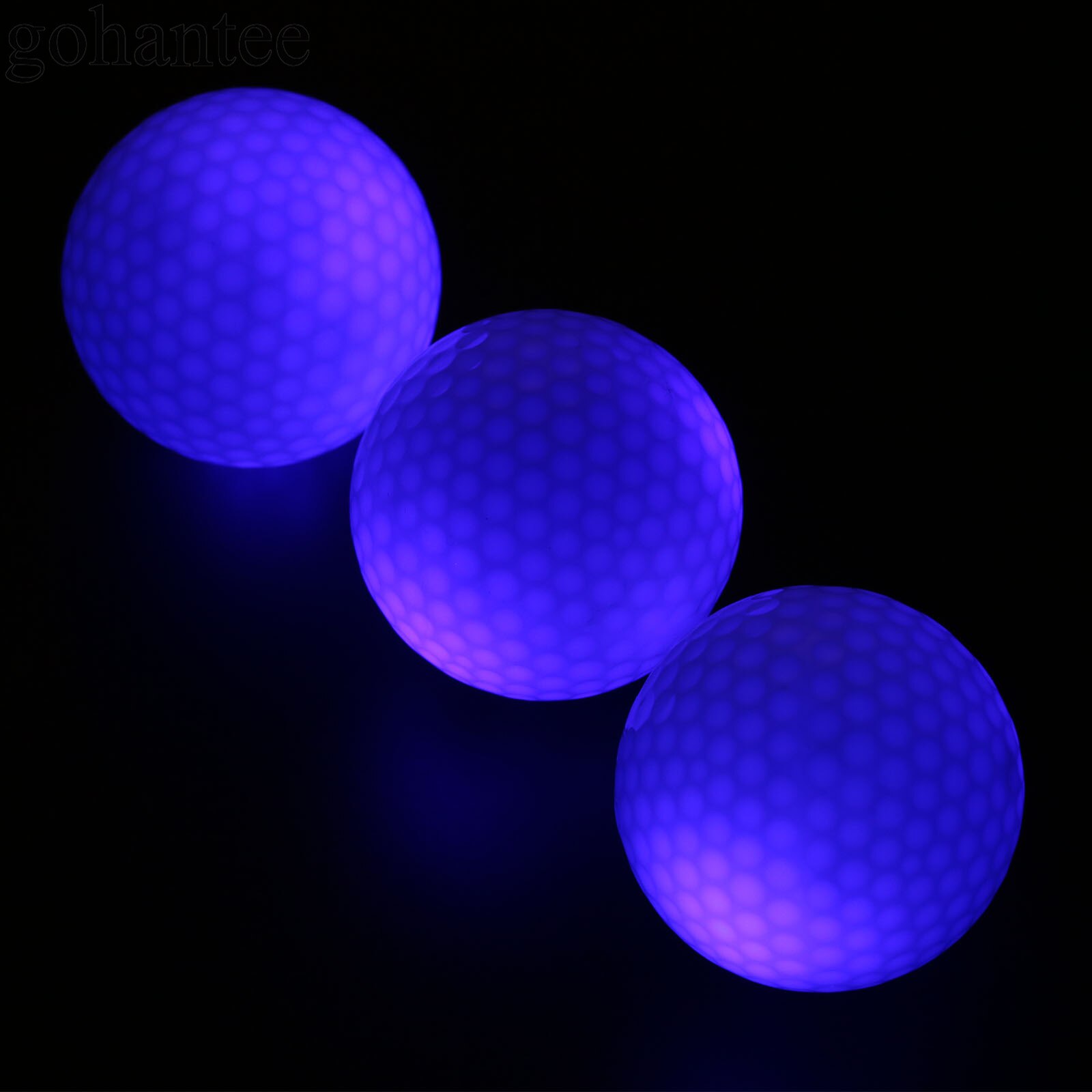 Gohantee-12 pelotas de Golf LED con caja, pelota de práctica de Golf de entrenamiento nocturno, 42,6mm (1,67 &quot;) de diámetro Bolas de Golf Surlyn, 6 colores, bolas de: Blue
