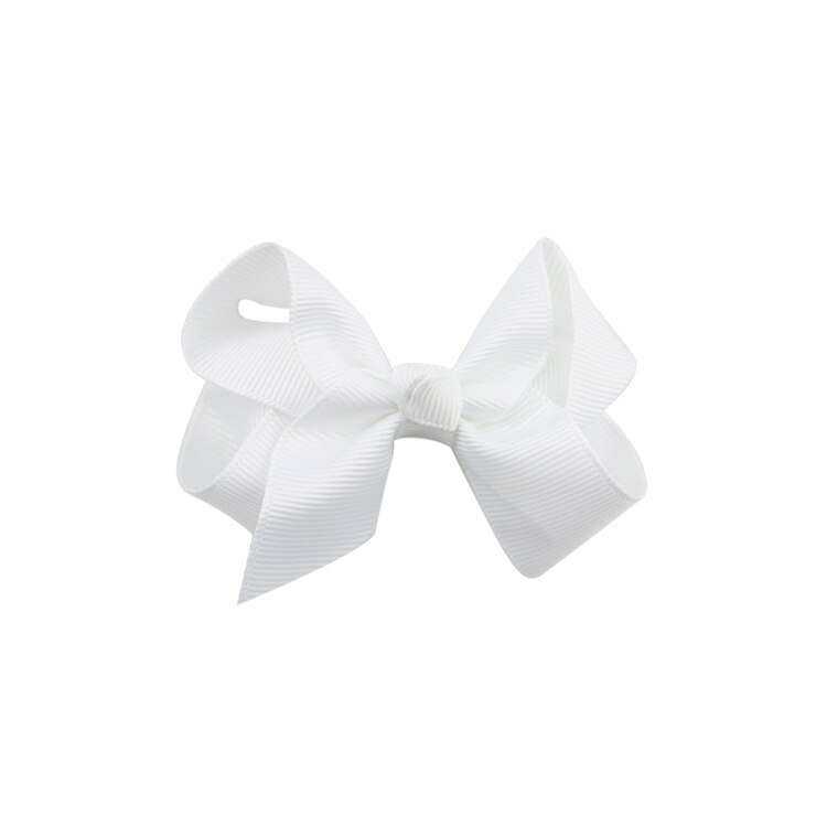 Små hårrosetter med hårspännen för flickor barn mini boutique slät knut band rosett hårnål hår accessoarer band rosett: A09 vita