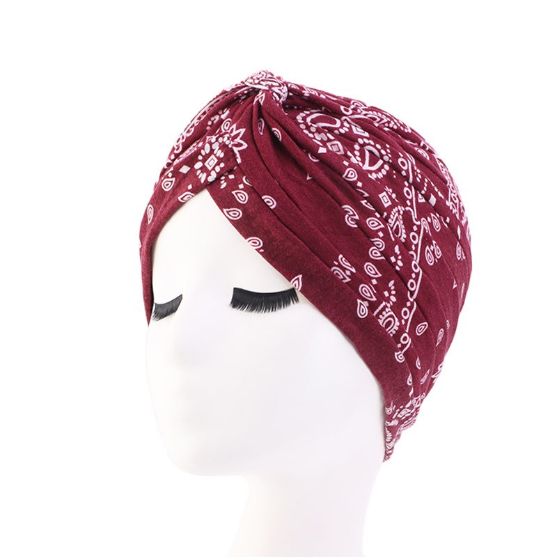 Modale Afdrukken Twist Hoofdband Tulband Caps India Afrikaanse Wraps Hoofddeksels Tulbanden Voor Vrouwen Islamitische Underscarf Motorkap Chemo Hoed: 11