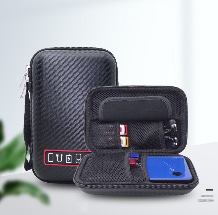 HDD Storage Box Case Shockproof Protective Portable External Enclosure Bag Shell with Zipper for 2.5 Inch Anti-Static Hard Disk