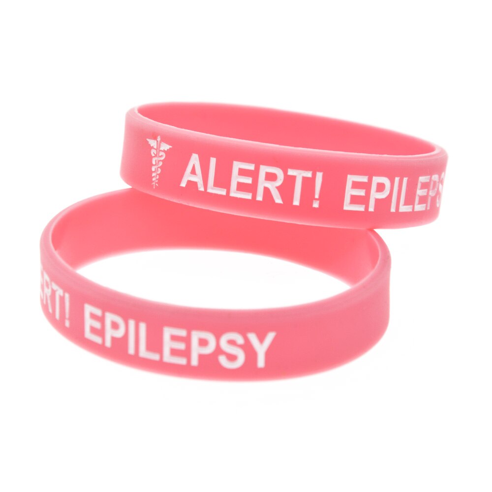 Obh 1pc farver udfyldt alarm epilepsi silikone armbånd i børnestørrelse