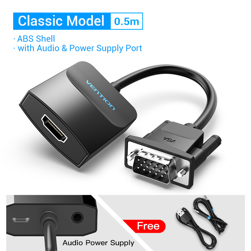 Ventie VGA naar HDMI Converter Kabel Analoge AV naar Digitale Converter Adapter met Audio 1080P voor PC Laptop naar HDTV Projector: Overigen