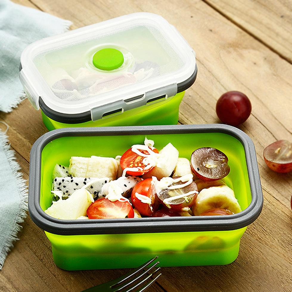 350Ml 500Ml 800Ml 1200Ml Draagbare Lunchbox Siliconen Vouwen Lunchbox Bento Box Met Afdichting Plug Voor-40 Tot 230 Celsius