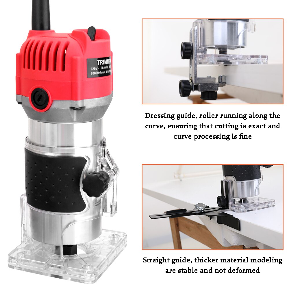 Woodworking Electric Trimmer Cutter 800W 30000rpm Wood Milling Engraving Slotting Trimming Machine Router Hand Carving Machine
