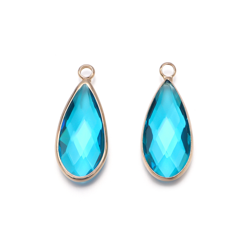 Breloques pendentif en verre de cristal en forme de larme, 5 pièces/lot, pour Couples, Bracelet, boucles d'oreilles, fournitures de fabrication de bijoux, ornements de collier à faire soi-même: Plaqué Rhodium