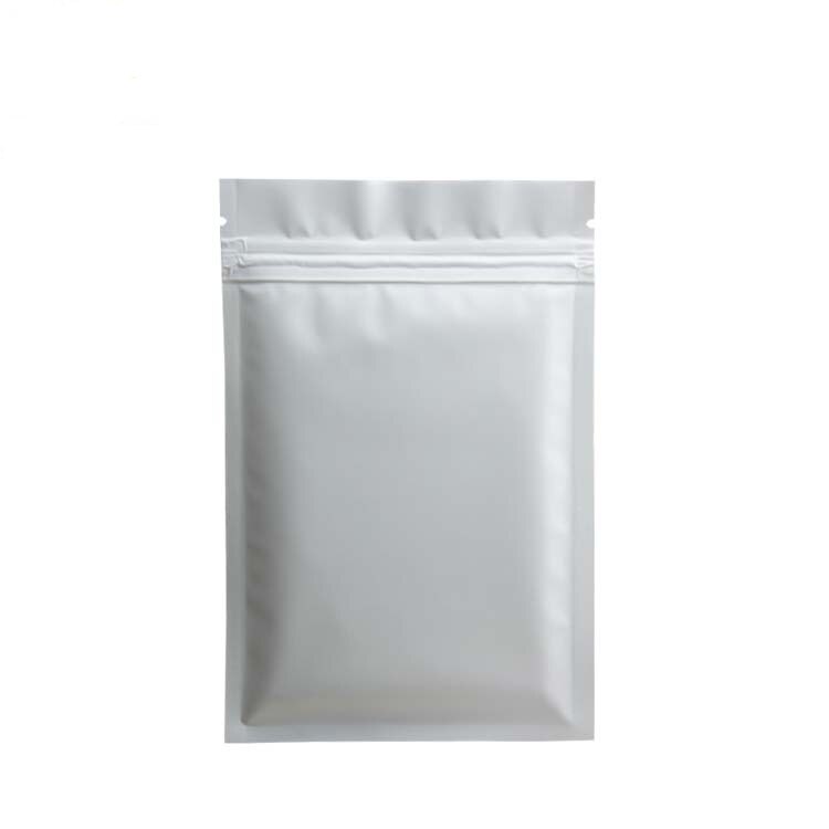 Mat Zwart Wit Roze Smeltlasbare Ziplock Verpakking Zakje Hersluitbare Platte Aluminium Folie Zip Lock Plastic Zakken 100 Stuks: 18x26cm / White Zip Lock Bags