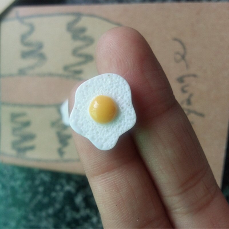 Tanduzi 50 STUKS Kawaii Resin Gebakken Eieren Witte Ei Plaksteen Cabochons Poppenhuis Miniatuur Voedsel DIY 16*14mm Scrapbooking DIY