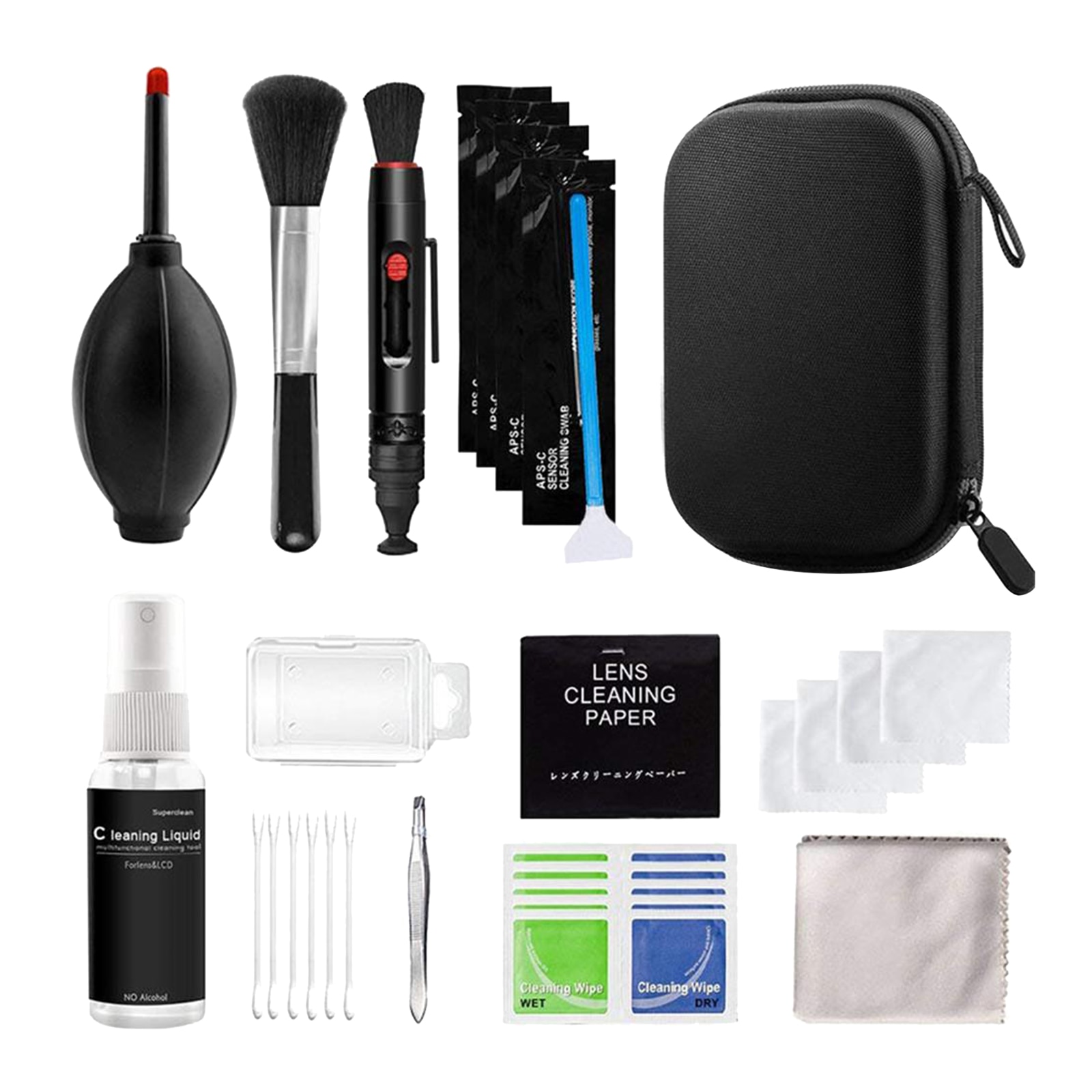 Professionele Camera Cleaning Kit Voor Dslr Camera + Traveling Pouch + Swabs