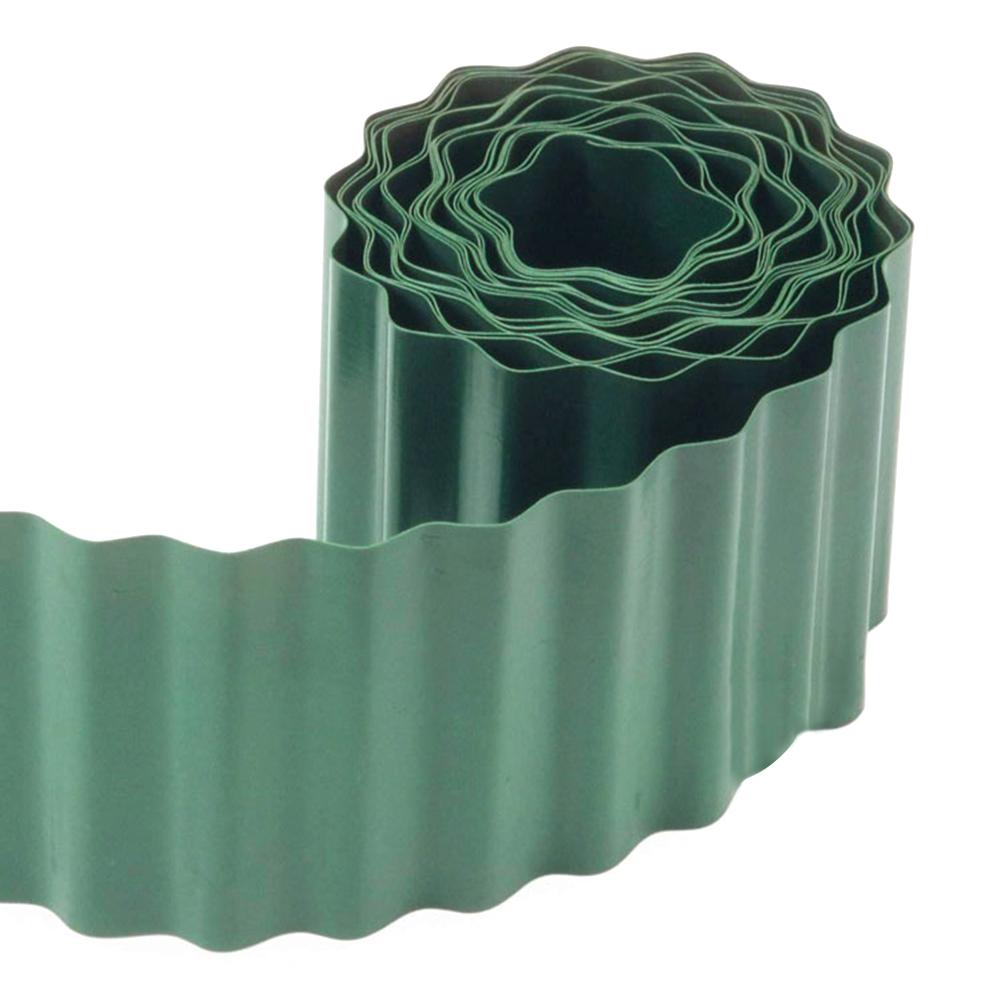 1 rulle trädgårdsarbete dekoration plast gräsmatta kant korrugerad plast staket staket staket staket trädgård uteplats staket trädgårdsredskap