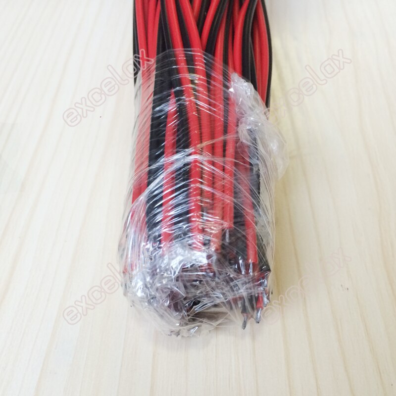 100PCS/Lot 30cm 5.5x2.1mm DC 12V Power Supply Cable Pigtail Female Jack Plug Connector Copper Wire for CCTV Security Camera