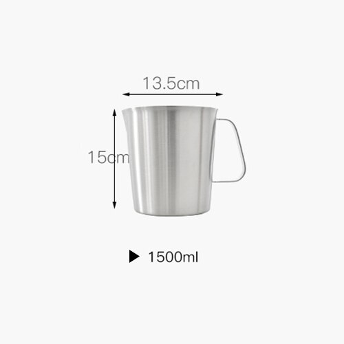 Rokene rustfritt stål mugge melkeskummende kanne produksjon av cappuccino melk te kaffe melk kopp melkeskummende kanne: 1500ml