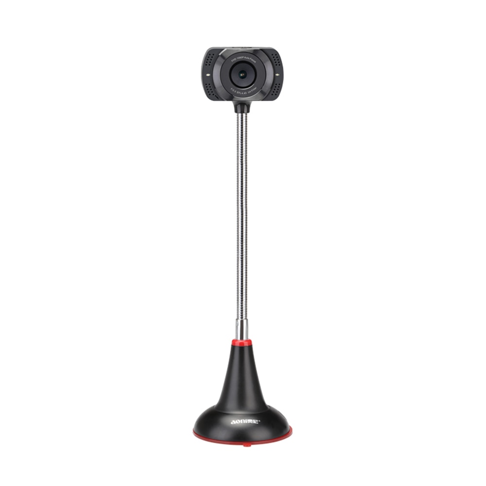 Aoni-cámara Web A25 Full HD 1080P, con micrófono, luz de relleno LED, para enseñanza de Internet, USB, videochat