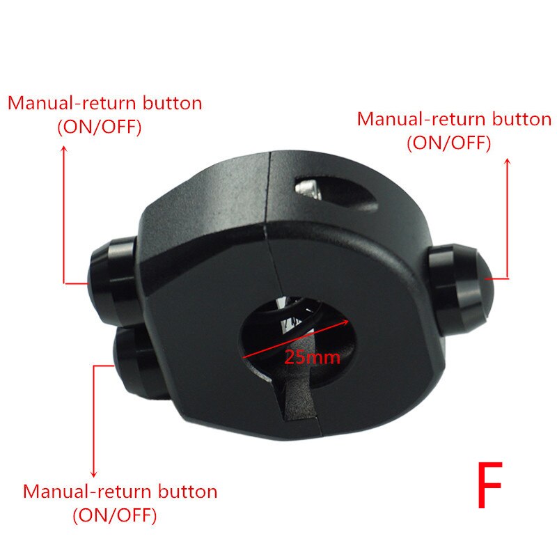 25mm 22mm Aluminium CNC Motorrad-Lenker Montieren Scheinwerfer Nebel Licht Horn Bremse AUF/aus Anfang Tözehn 3 Geschmack Schalter: Schwarz(F)