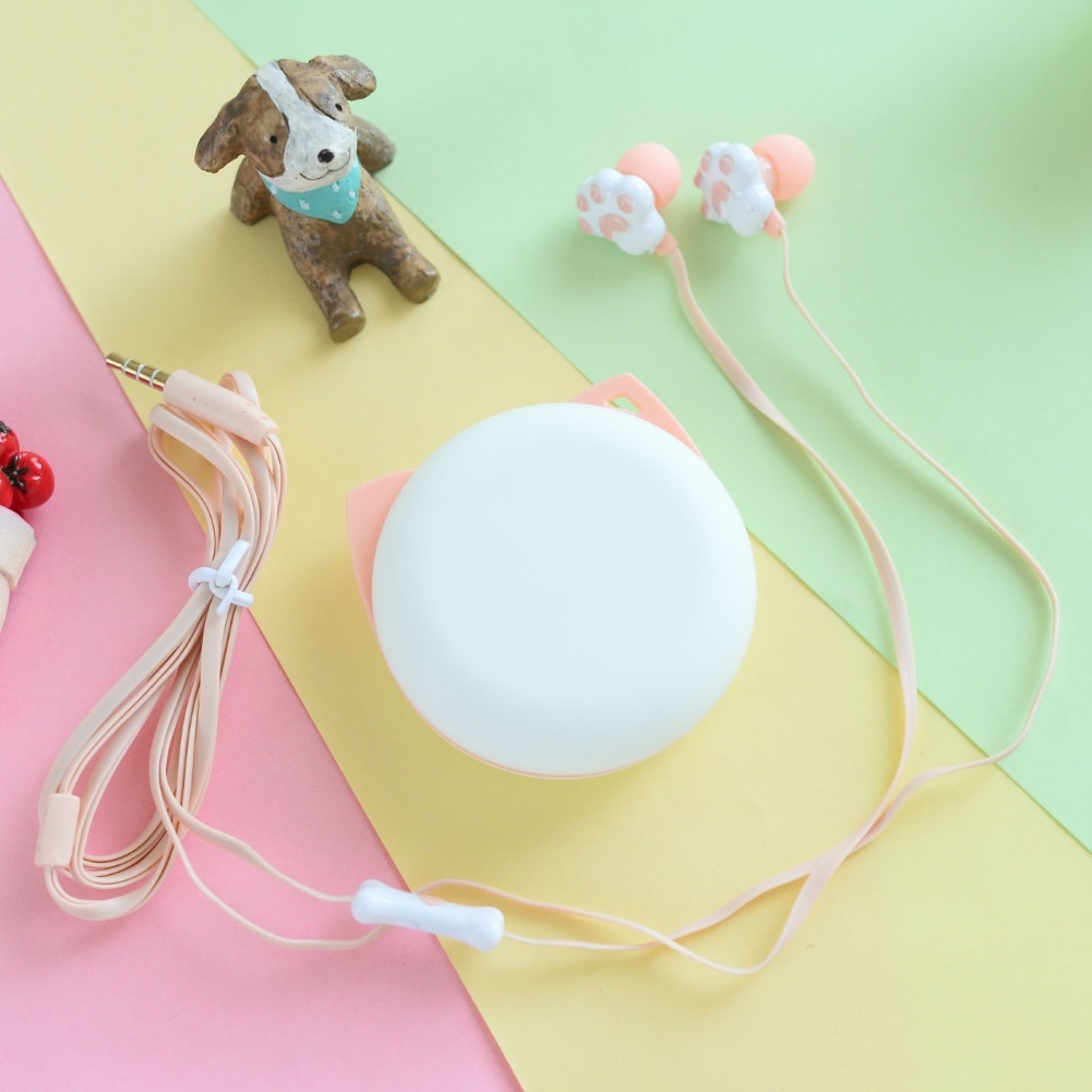 Cute Cat Claw Earphones 3.5mm Stereo in-ear Earbuds with Microphone for iPhone Samsung Xiaomi Girls Kids Child Student