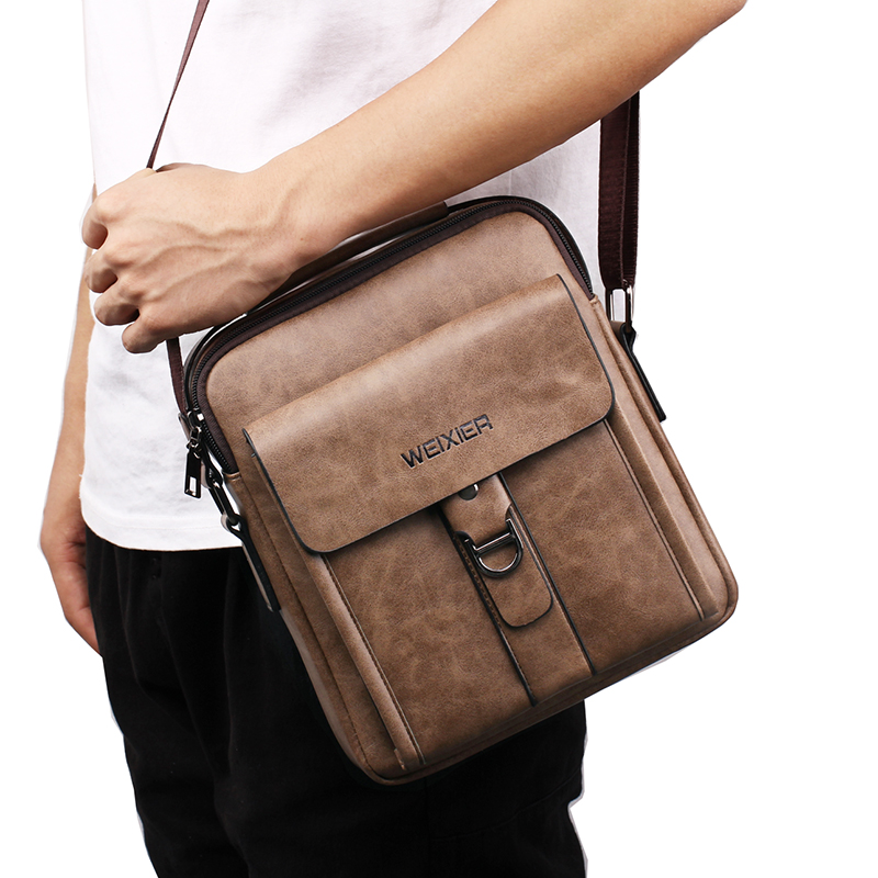 Mode PU Leer Mannen Schoudertas Toevallige Rits Kantoor Messenger Bags