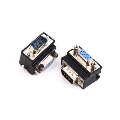 90 Degree VGA SVGA Male to VGA 15Pin Female Monitor Adapter