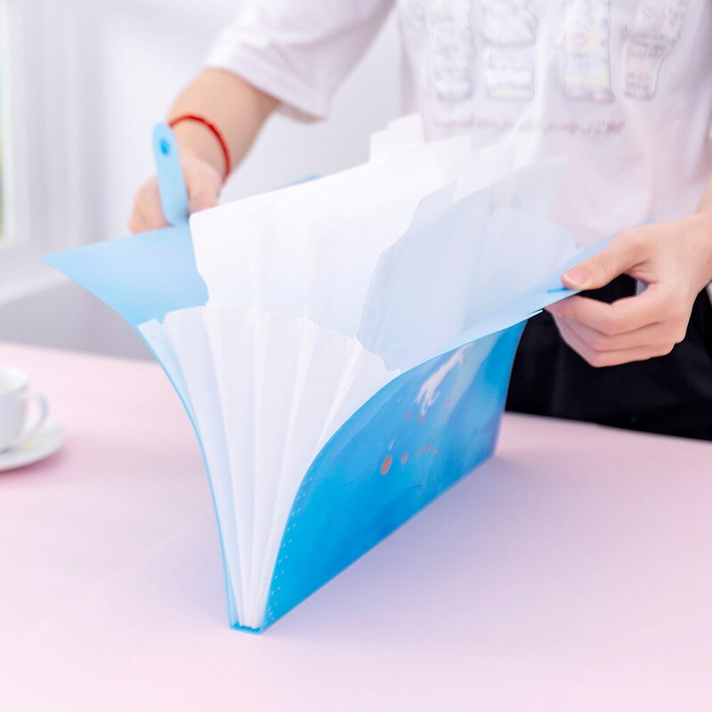 Multi-layer Dream Unicorn A4 File Holder Cute PVC Document Bag Stationery pouch Bill Folder organizer school supplies