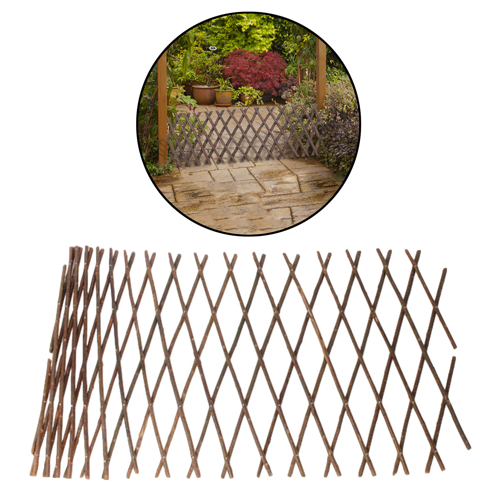 Outdoor Garden Expandable Trellis Bamboo Lattice Fence for Climbing Plants, Vine, Ivy, Size Ajdustable