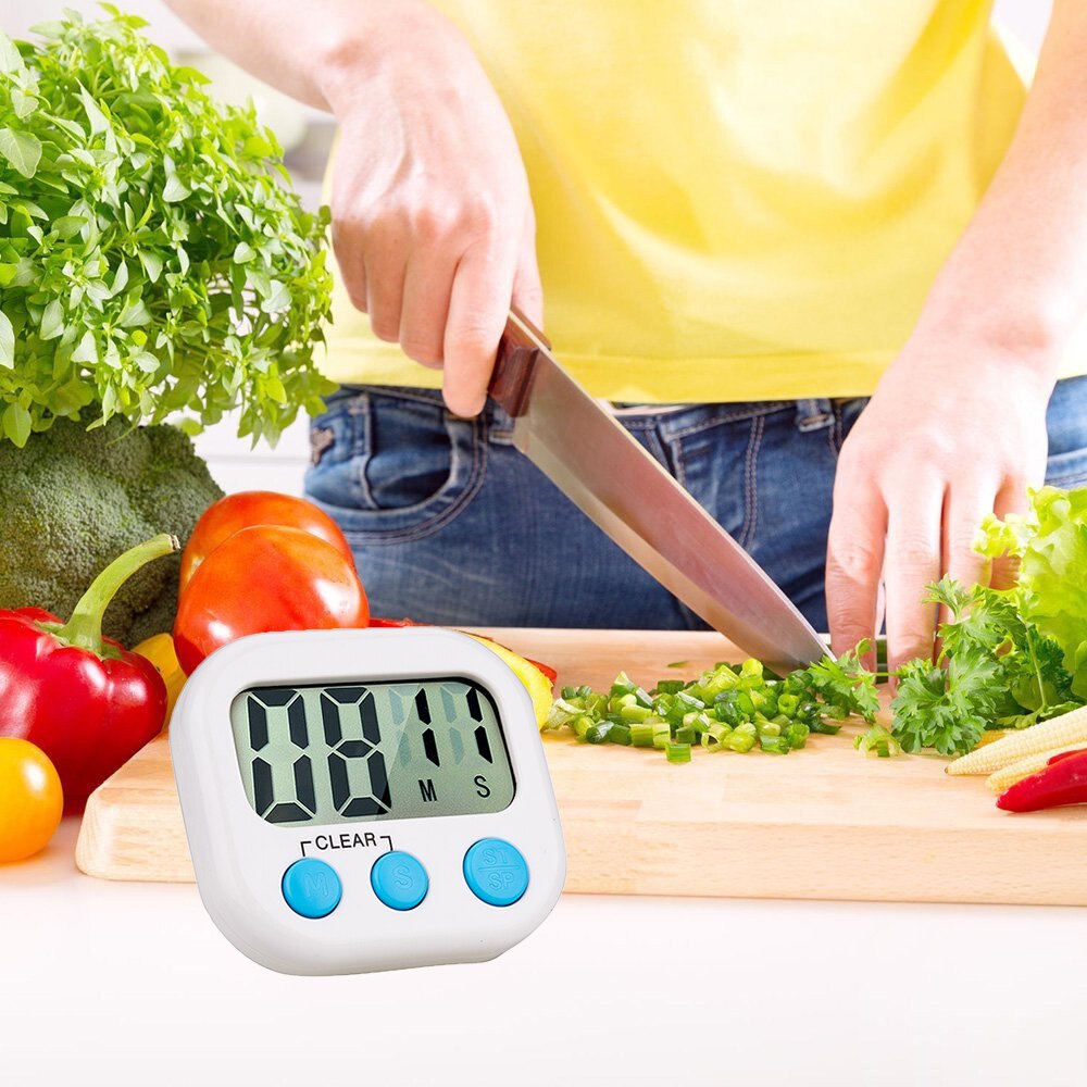 Minuteur de cuisine numérique à gros chiffres, alarme puissante, support magnétique avec grand écran lcd pour la cuisine, la pâtisserie, le sport et les jeux