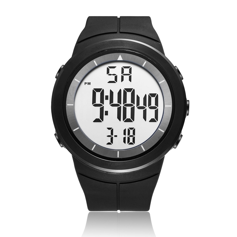 Ohsen Mode Lcd Digitale Mannen Horloge 50M Waterdichte Leger Greenoutdoor Sport Hand Mannelijke Klokken Relogio Masculino: Black white