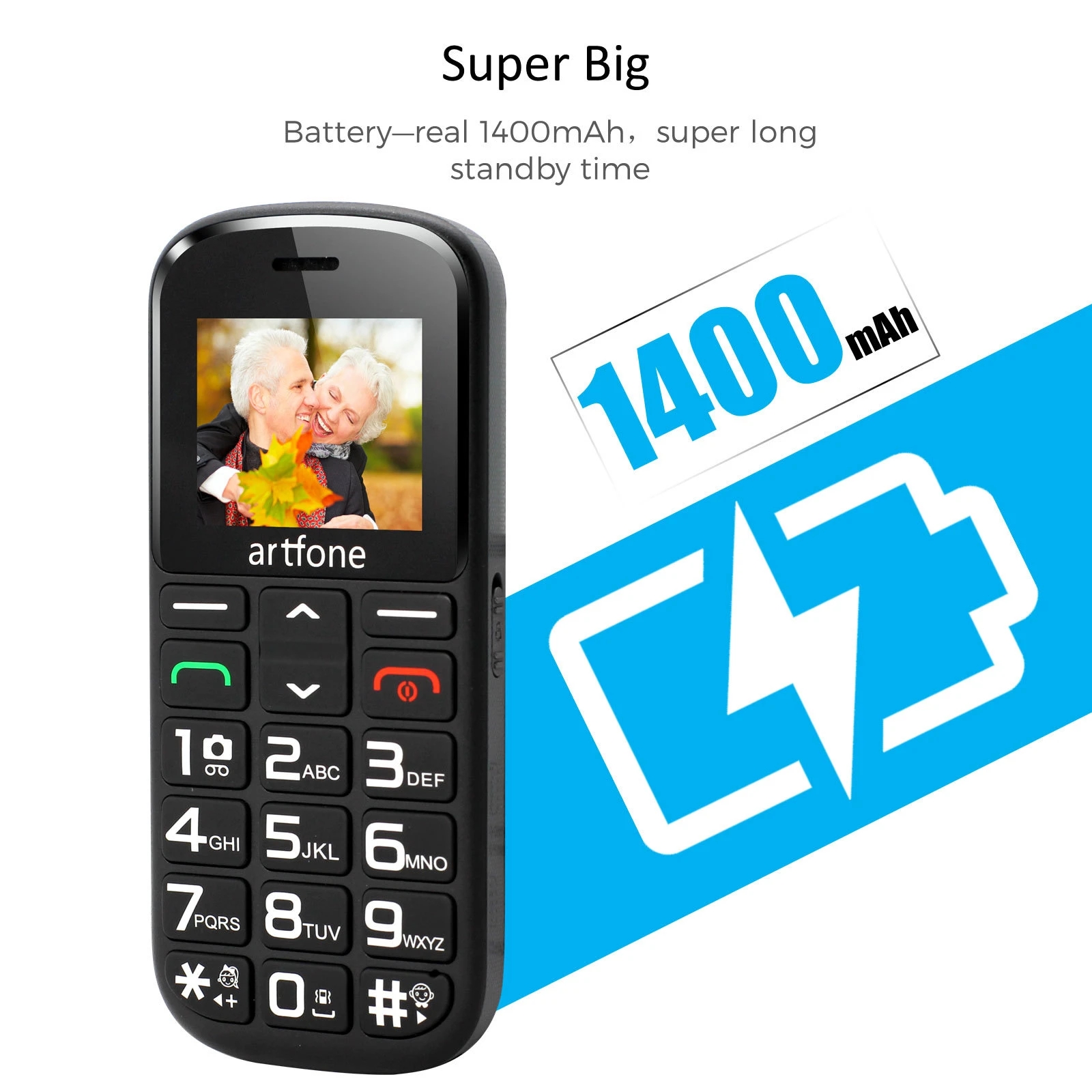 Bar celular sênior artfone cs181 cs182 cs188 gsm 2g grande voz botão grande telefone móvel para idosos uma chave sos tocha sim dupla