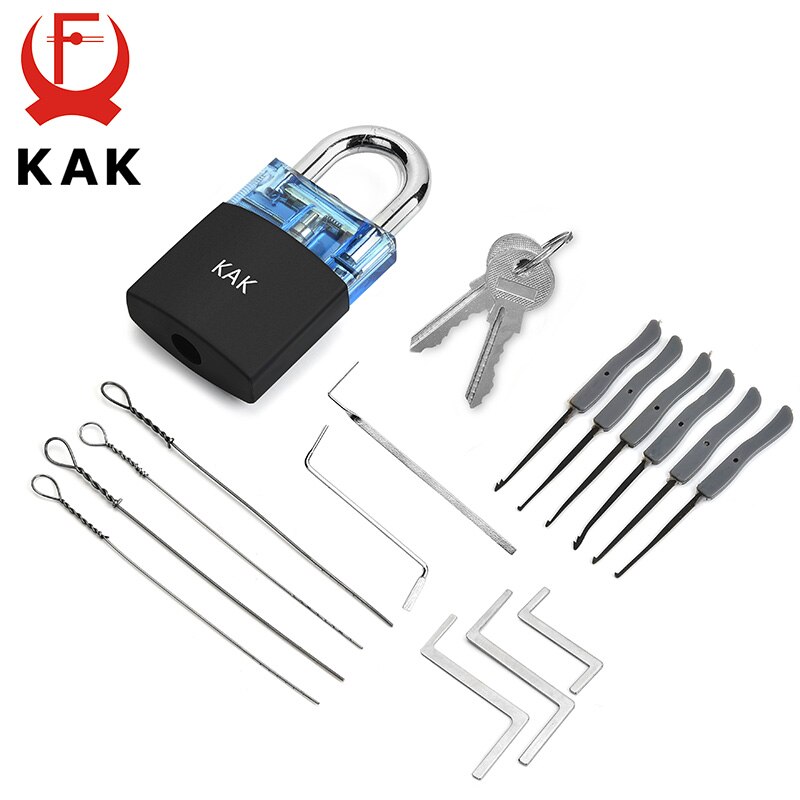 KAK Locksmith Practice Lock Tension Wrench Tool Pick Set Hook Combination Padlock Broken Key Extractor Tools Hardware With Cover: As shown in Figure 6