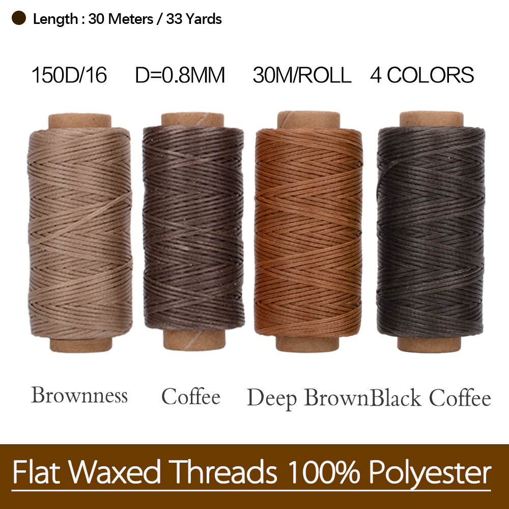 Leather Stitching Tools Kit with Hand Sewing Needles Awl Thimble Waxed Thread Set for DIY Leather Craft Shoemaker Repairs