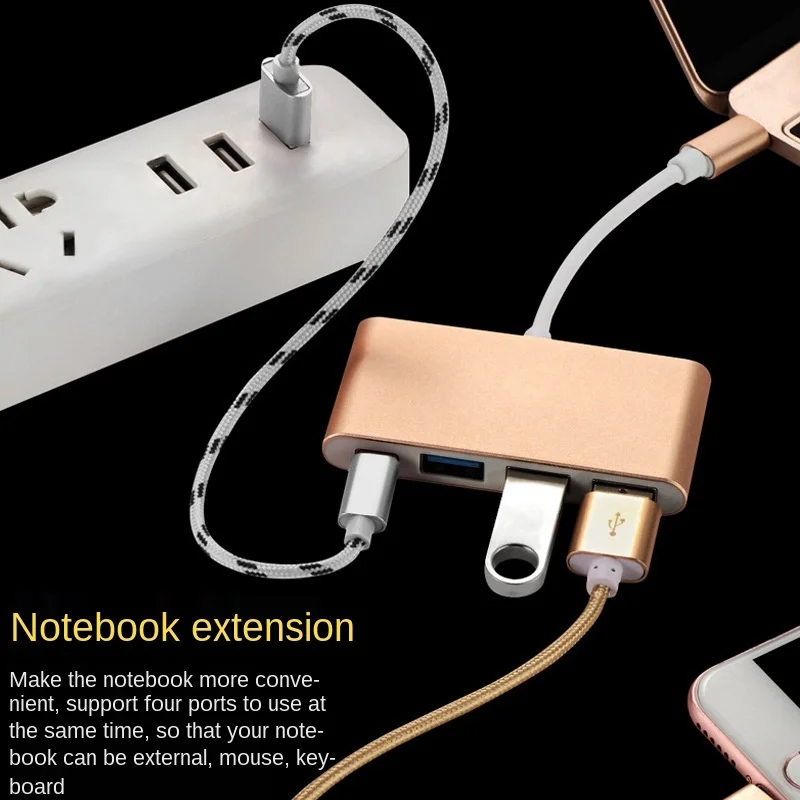 Ubs 3.1 type-c til usb 3.0 usb 2.0 usb-c hub-adapter højhastigheds otg-kabelkonverter til macbook chromebook pixel 2