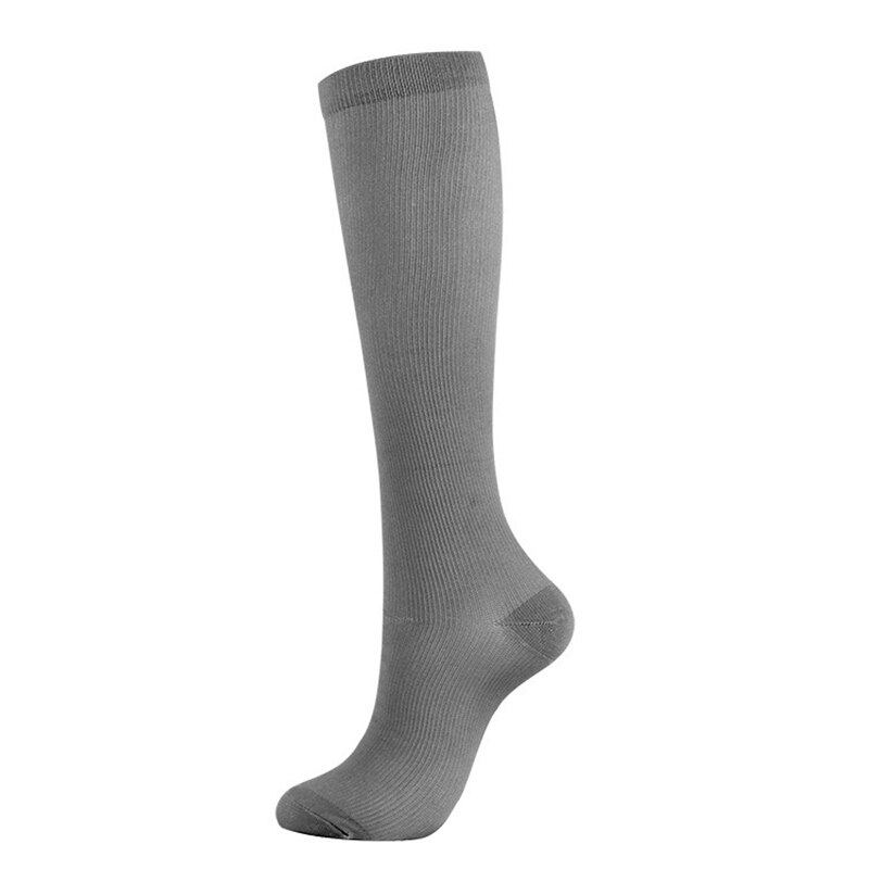 Adult Sports Socks Compression Socks Nylon Stockings Outdoor Cycling Quick-drying Breathable: Gray / L/XL