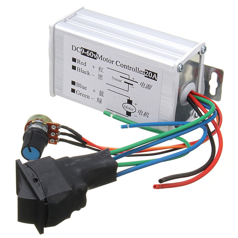 Dc 12v 24v 36v 48v kääntyvä moottorin nopeuden säätö pwm -säädin pwm dc -nopeussäädin