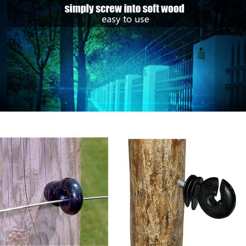 50Pcs Elektrische Hek Offset Ring Isolator Voor Hout Post Hekwerk Schroef In Berichten Draad Veilig Landbouw Tuin Accessoires