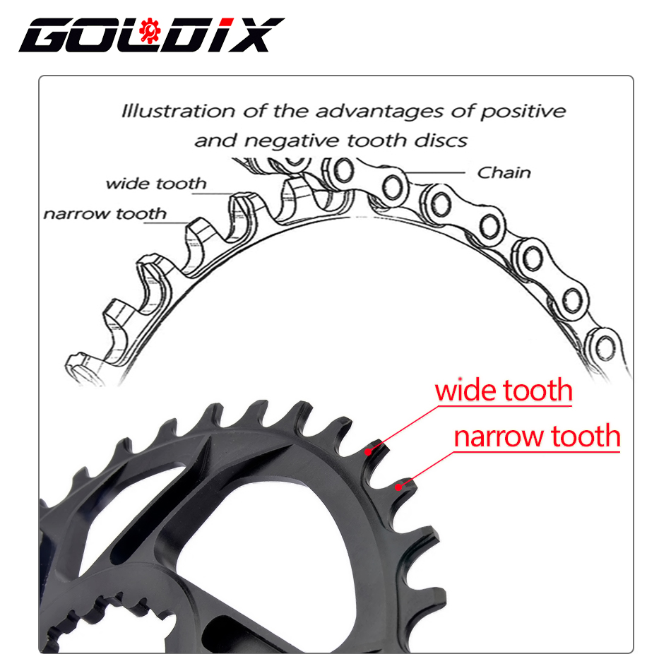 Mtb Fiets Kettingwiel Ultralicht Kettingwiel 0Mm 3Mm 6Mm Offset 30T 32T 34T 36T 38T Voor Sram 3 Bout Direct Mount